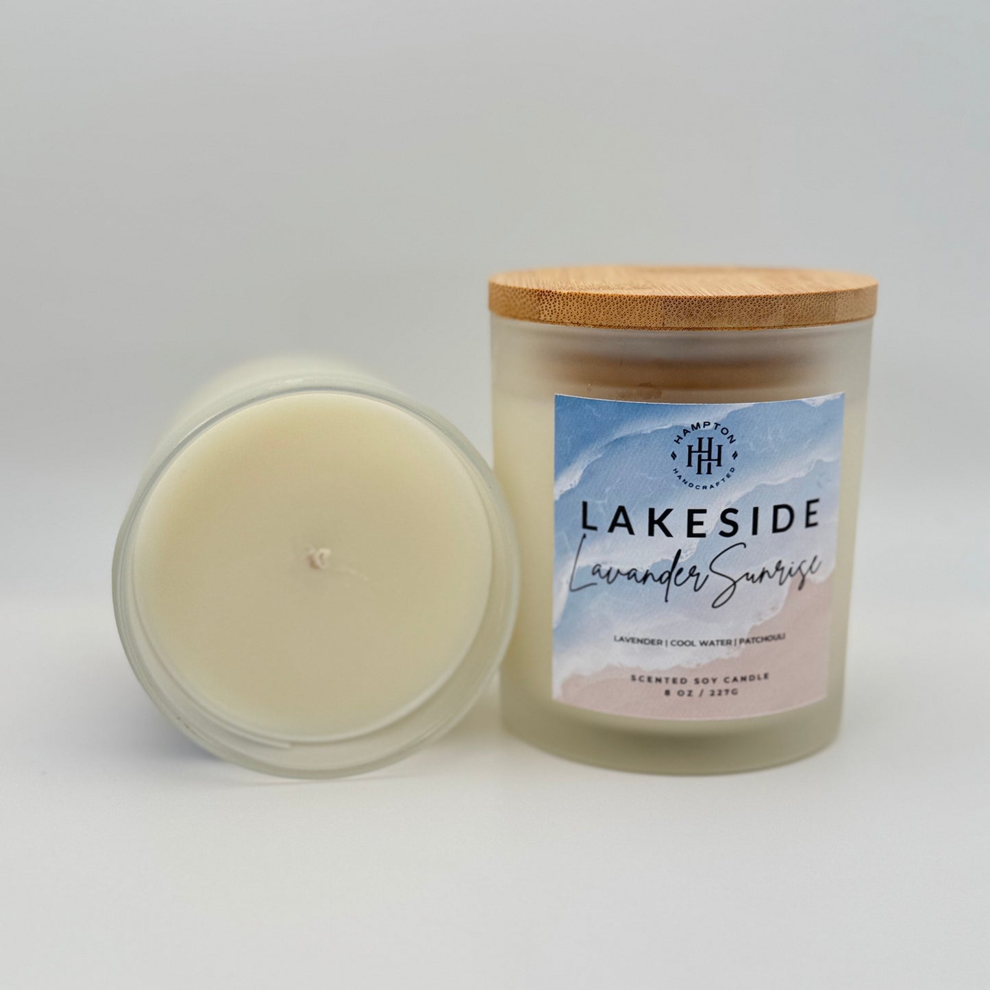 Lakeside Lavender Sunrise Candle white back ground